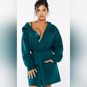 Savage X Fenty Forever Savage Showgirl Short Robe Teal Various Sizes